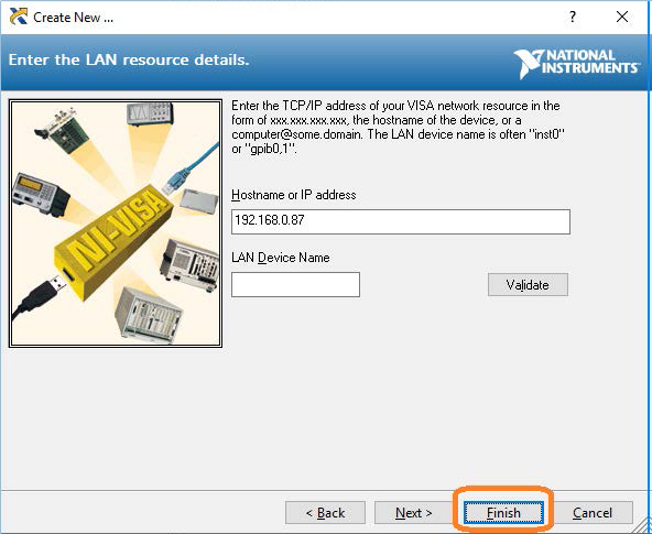 成功創(chuàng)建TCP / IP連接后，選擇完成