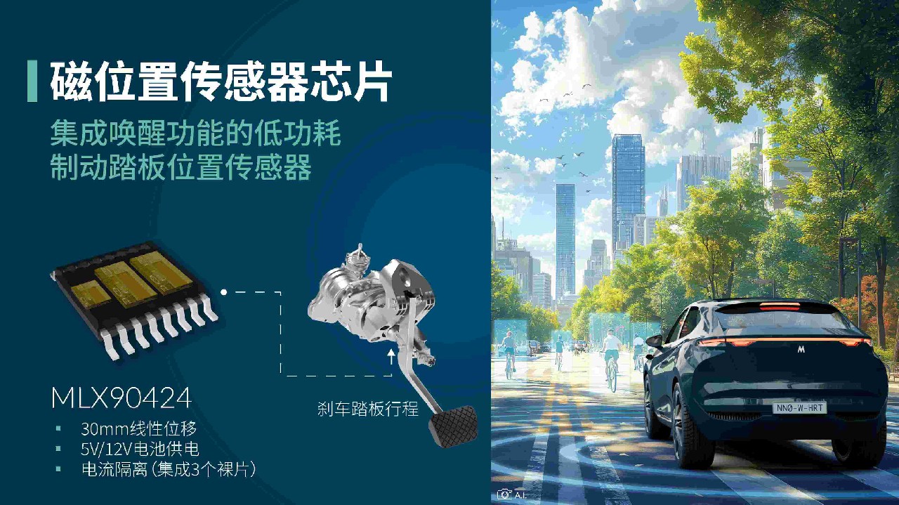 Melexis創(chuàng)新推出集成喚醒功能的汽車制動踏板位置傳感器芯片方案